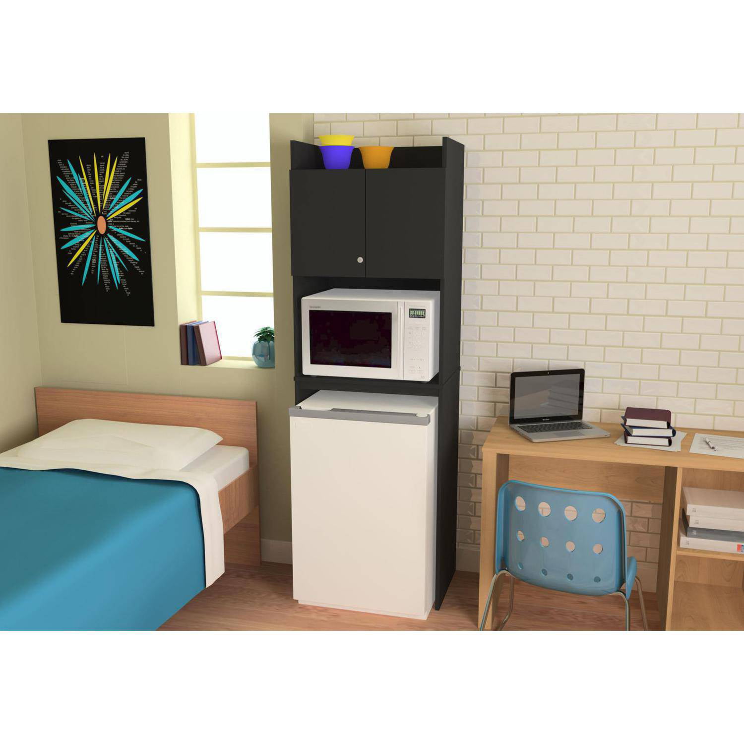 Dorm Rooms Microwave Refrigerator, Mini Fridge Cabinet For Dorm Room