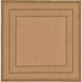 thumbnail image 3 of Unique Loom Outdoor Border Collection Area Rug - Multi Border (6' 1" Square Tan/Light Brown), 3 of 7