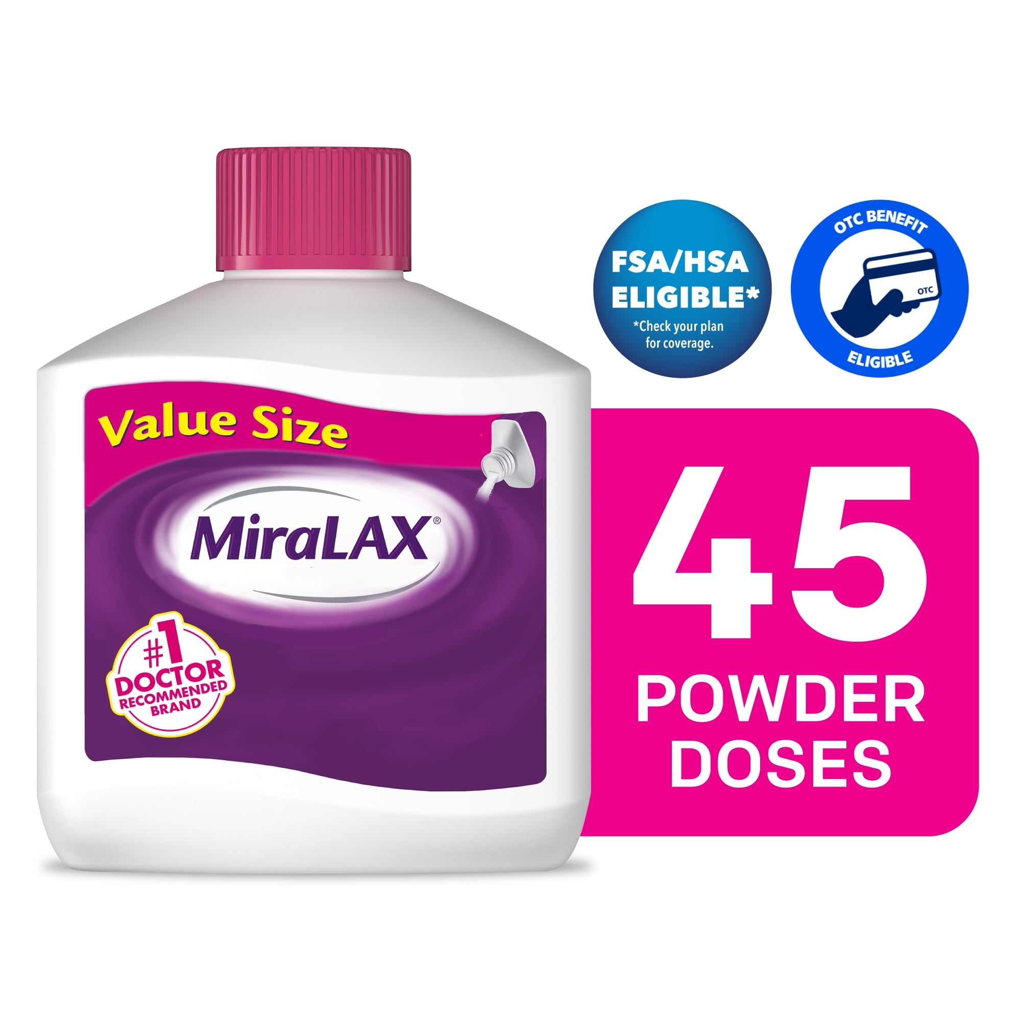 MiraLAX Powder Laxative, 45 Doses, 26.9 Ounce