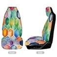 thumbnail image 2 of Colorful Hexagon Pattern Car Seat Covers Front Seats Universal Fit for Cars SUV Truck Auto Interior Accessories, 2 of 3