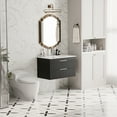 thumbnail image 4 of Tolead 30-Inch Floating Bathroom Vanity with Sink, White Ceramic Cabinet with 2 Drawers, Black, 4 of 7