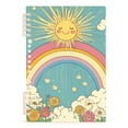 thumbnail image 7 of FORMRS 1-Subject Spiral Notebook 8" x 5" College Ruled 60 Refillable Sheet A5 Hard Cover, Retro Beige Rainbow, 7 of 7