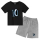thumbnail image 3 of Nueva camiseta y pantalones cortos con estampado de Messi para niños y adolescentes, conjunto de 2 piezas, ropa de fútbol para niños y niñas, traje deportivo de moda de manga corta de verano, 3 of 5