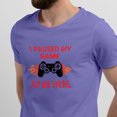 thumbnail image 2 of Greenyef Graphics I Paused My Game to Be Here Video Gamer Gift for Men Teenagers Gaming Funny Graphic T-Shirt Style-34 (Violet, Large), 2 of 6