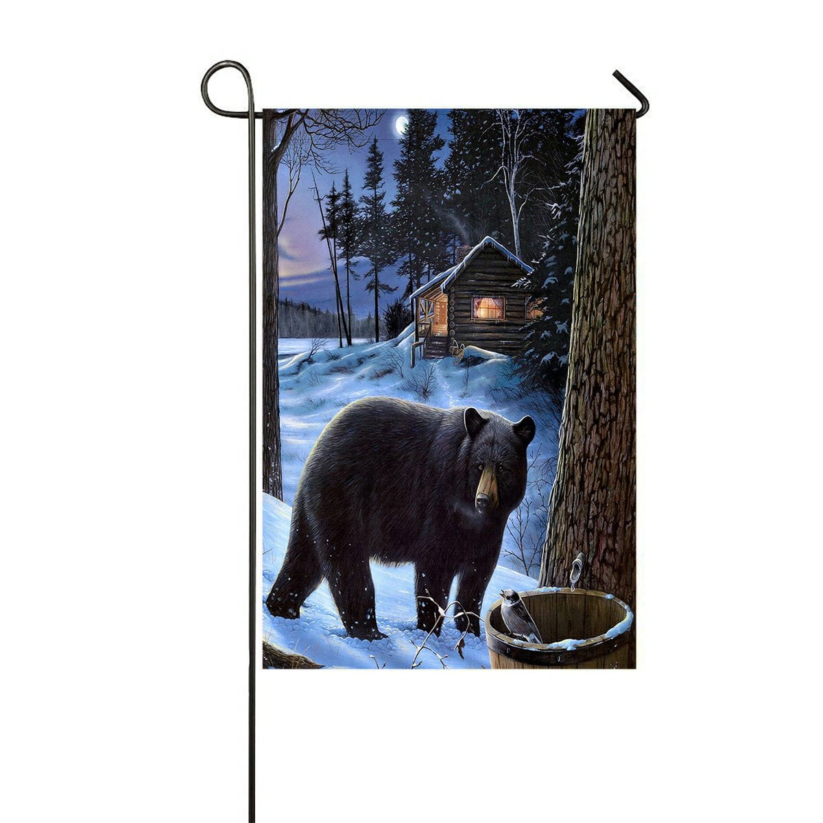 GCKG Winter Bear Garden Flag Outdoor Flag Yard Decoration 12x18 inches