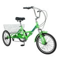 thumbnail image 3 of Lilypelle 24" Adult Tricycle Folding Tricycle 3 Wheel Bikes 7 Speed Trikes with Shopping Basket for Seniors Adult,Apple Green, 3 of 15