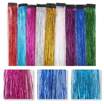 YUYUETIME Colored Clip-In Hair Extensions Rose Red Instant Length For Women Holiday Events