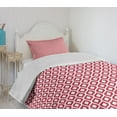 thumbnail image 4 of Ambesonne Ikat Quilted Bedspread Set 2 Pcs, Curved Lines Traditional, Twin Size, Maroon White, 4 of 6