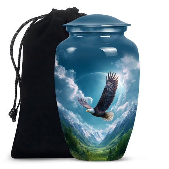 Yatskia Flying Eagle Urns for Human Ashes Adult Man, Cremation Urns for Adult Ash, Funeral Burial Urn for Ashes for Women, (Classic Large, 10 Inch)