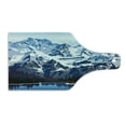 thumbnail image 2 of Scenery Cutting Board, Cartoon Like Mountain with Snow Landscape with Lake Reflection Art, Decorative Tempered Glass Cutting and Serving Board, Wine Bottle Shape, Blue Grey Dark Blue, by Ambesonne, 2 of 5