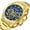 Gold, variant on Men Watch Luxury Chronograph Quartz Wristwatch Stainless Steel Luminous Business Clock 4220