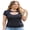 Black, variant on Women Plus Size T-Shirt Casual Cutout Dotted Short Sleeves Tops for Streetwear Aesthetic Grunge Clothes