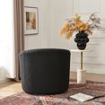 thumbnail image 4 of 34" W Mid Century Modern Swivel Barrel Chair, Round Upholstered Boucle Swivel Accent Chairs, No Assembly Sofa Chair for Living Room Bedroom Reading Apartment Lounge Nursery(Charcoal), 4 of 13
