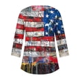 thumbnail image 5 of Itsame Fourth of July Independence Day Short T-Shirt Sleeve Womens American Flags Printed Short Sleeve Top, V-Neck Multicolor, 5 of 5