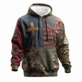 thumbnail image 4 of Aobny Navy Blue Fall Sweatshirts Camo Hoodie Plus Size Hooded Shirt Big & Tall Work Shirts for Men,XXXXL, 4 of 5