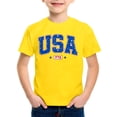 thumbnail image 4 of KHONTS Kid's 4th of July Shirt Boys Girls Americans Flag T-Shirt Toddler Patriotic Tops Tee Independence Day Clothes,Size 2-12 Years Yellow 110, 4 of 4
