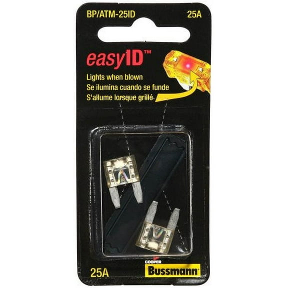 Cooper Bussmann BP/ATM-25ID ATM Fast Acting Blade Fuse, Clear, 25-Amp, 2-Pk. - Quantity 5