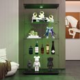 thumbnail image 4 of mayceyee Glass Display Cabinet 4-Shelf with Led Lamp and Metal Handle, Lock, Lighted Curio Cabinet Collection Display Case, Floor Standing Showcase Organizer for Home Office, 4 of 13