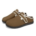 thumbnail image 4 of LuckLilac Women Mule Slipper Lace Trim Suede Flat Shoes for Indoor Outdoor, 4 of 5