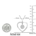 thumbnail image 5 of Dazzlingrock Collection Round White Diamond Dangling Cluster Flower in Heart Pendant with 18 Inch Silver Chain for Women (1.00 ctw, Color I-J, Clarity I1-I2) in 14K White Gold, 5 of 6