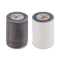 thumbnail image 1 of 2 Rolls 150D Flat Polyester Waxed Thread for Leather Craft DIY White Gray Zulema Hilo de coser, 1 of 8