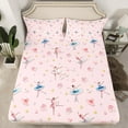 thumbnail image 2 of Feelyou Kawaii Ballet Dance Bed Sheets for Kids, Fairy Tale Princess King Sheets, Cute Dreamy Cartoon Sheet Set, Luxury Bedroom Decor, 4-Piece, 2 of 7