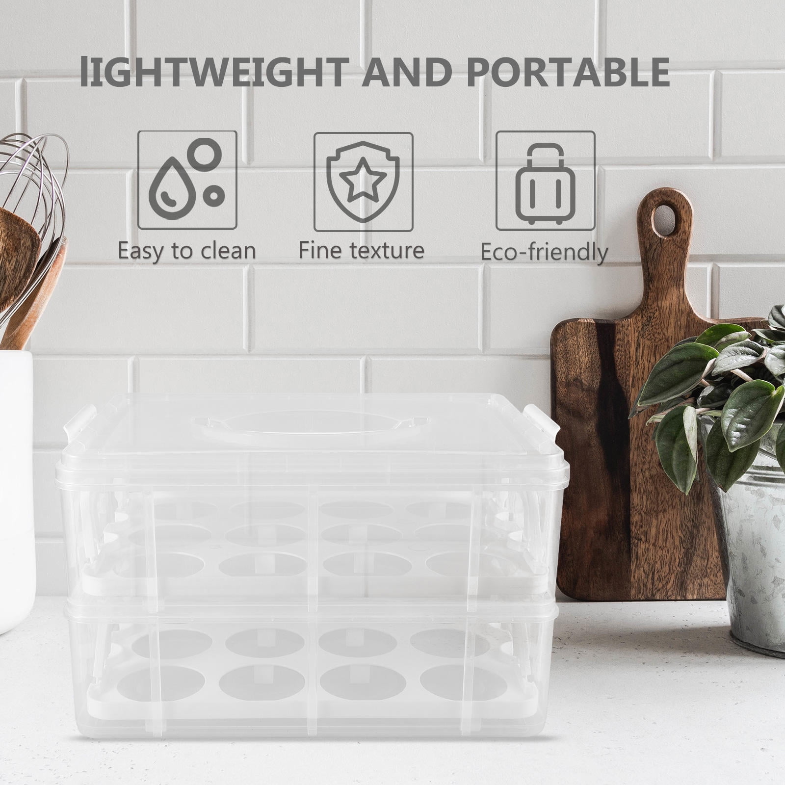 GOOHOCHY Cupcake Packing Box With Handle Egg Tart Container With Handle Portable Dessert Carrier With Cover Cupcake Carrying Box Cupcake Carrier For Outdoor