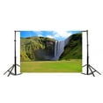 thumbnail image 3 of ABPHOTO 7x5ft Photography Backdrop Skogarfoss Waterfall Iceland Nature Landscape Blue Sky White Clouds Green Grass Lawn Spring Travel Photo Background Backdrops, 3 of 4