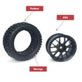 thumbnail image 4 of Ensemble de Pneus de Buggy RC en Caoutchouc Durable – Lot de 4 Roues à Enjambement Bas de 75 mm, Moyeu Hexagonal de 12 mm, Inserts en Mousse, Traction Améliorée, Compatible avec Voitures RC 1/14 et 1/16, Camions, Wltoys 144001, 4 of 7