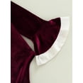 thumbnail image 6 of Gzhioc Baby Girl Christmas Velvet Romper, Long Bell Sleeve Round Neck Letter Bell/Hat Print Bodysuit,3-24 Months, 6 of 9