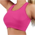thumbnail image 2 of Womens Racerback Sports Bra with Removable Pads Cross Back Strappy Yoga Bra Medium Support Padded Athletic Workout Crop Top for Gym Running, 2 of 6
