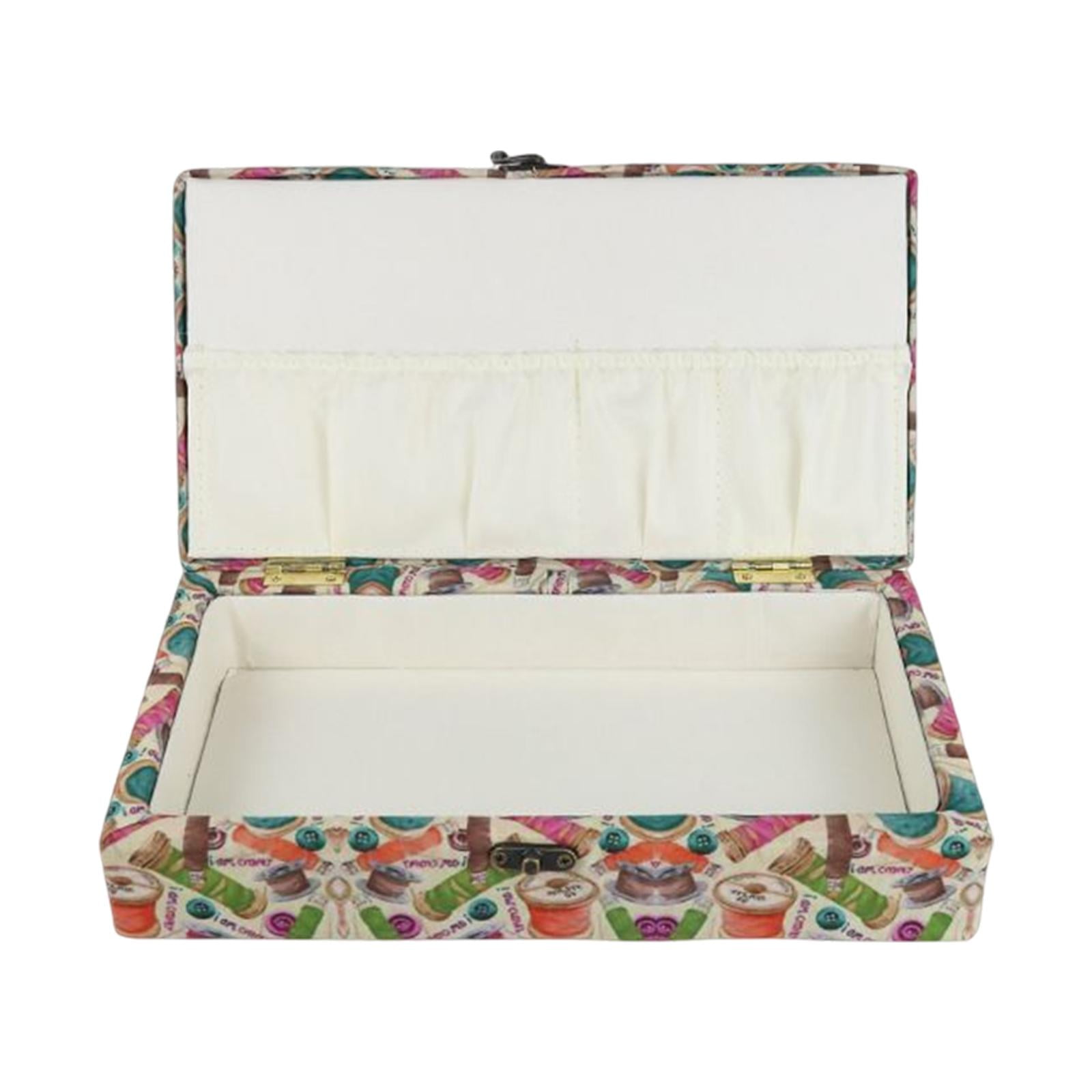 Sewing Box Organizer Desktop Wooden Jewelry Case Thread and Storage Box