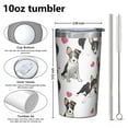thumbnail image 4 of Dog Pattern with Hearts 10oz Tumblers Stainless Steel Tumbler with Lid and Straw,Vacuum Insulated Double Wall Travel Tumbler Cups with Cleaning Brush for Coffee, Tea, 4 of 4