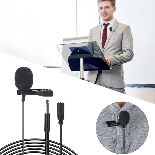 Micrófono Práctico Modo De Recolección Omni-direccional Ultra Light Black Lapel Micrófono Para Entrevistas Y Transmisiones Dobles En Vivo Computadoras, Cámaras, Teléfonos
