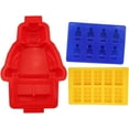 thumbnail image 4 of TOZNKKI Silicone Ice Cube Tray 3-Cavity Robot and Minifigure Mold, 3 Counts, 4 of 4