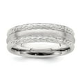 thumbnail image 6 of 925 Sterling Silver 6mm Brushed Fancy Band Ring Size 12, 6 of 7