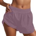 thumbnail image 5 of LOVZFMLL Womens Solid Color High Waisted Running Shorts With Pockets And Yoga Pants Purple XL, 5 of 5