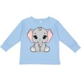 thumbnail image 3 of Inktastic Cute Gray Elephant Boys or Girls Long Sleeve Toddler T-Shirt, 3 of 5