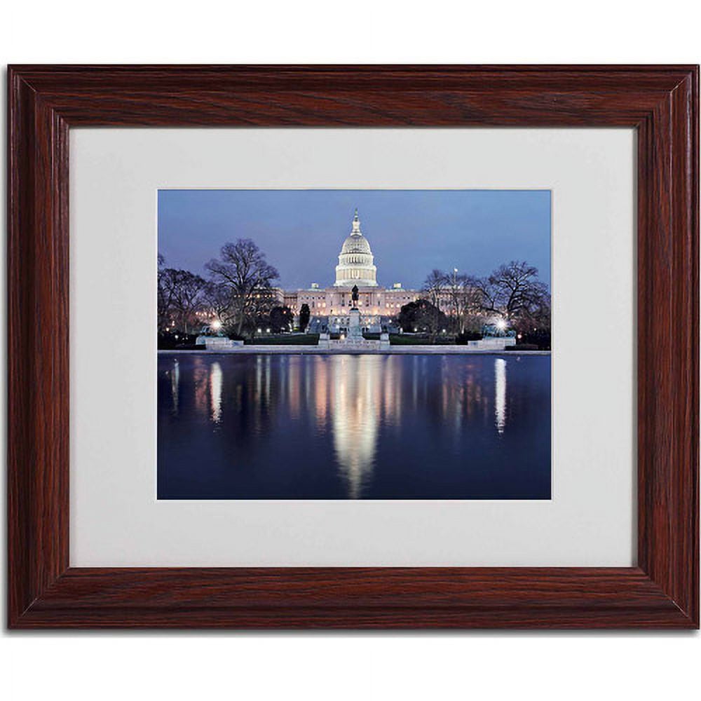 Trademark Fine Art "Capitol Reflections" Matted Framed Art by Gregory O'Hanlon, Wood Frame