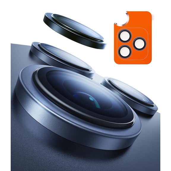 TORRAS Camera Lens Protector for iPhone 17 Pro / 17 Pro Max, 3-Year Durable 9H  Tempered Glass, Clear Invisible Fit, Easy Install, Deep Blue