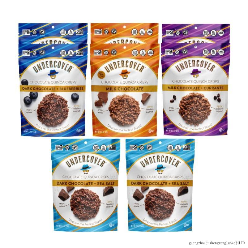 UNDERCOVER CHOCOLATE QUINOA CRISPS VARIETY 8PACK 2 Milk Chocolate, 2 Dark Chocolate Sea