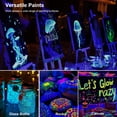 thumbnail image 4 of AUREUO Glow in the Dark Acrylic Paint, 8 Colors x 2 fl oz / 60ml Neon UV Black Light Paints for Easter Rocks, Wood, Craft, Canvas, Paint Party Supplies, 4 of 8