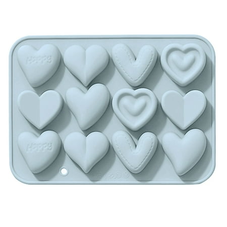 

Manwang Soft Silicone Molds for Chocolates Silicone Moulds 12 Link 6 Different Heart Shape Non-stick Molds for Chocolates Silicone Heart Molds for Baking