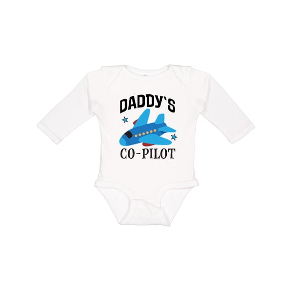 Inktastic Daddy's Co-pilot Son Airplane Boys Long Sleeve Baby Bodysuit