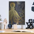 thumbnail image 6 of Luxe Metal Art 'Octopus Ink Gold & Blue I' by Christine Zalewski, Metal Wall Art, 12"x16", 6 of 7