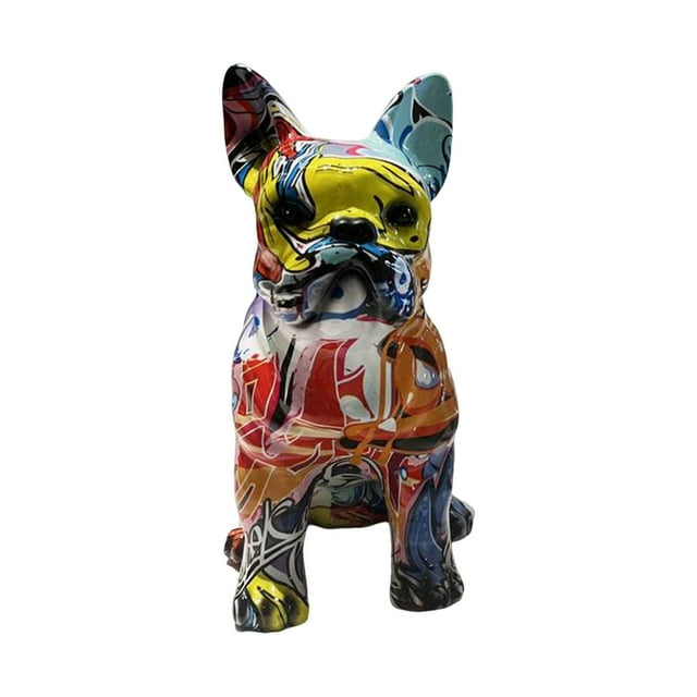 Graffiti Multicolor arte francés estatua estatuilla resina escultura Animal Simple creativo para el hogar interior jardín decoración ornamento Soledad estatua de grafiti