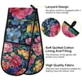 thumbnail image 2 of Yayeee Double Oven Mitt Kitchen Heat Resistant Baking 35" x7" Quilted Glove, Ethereal Floral Harmony, 2 of 6