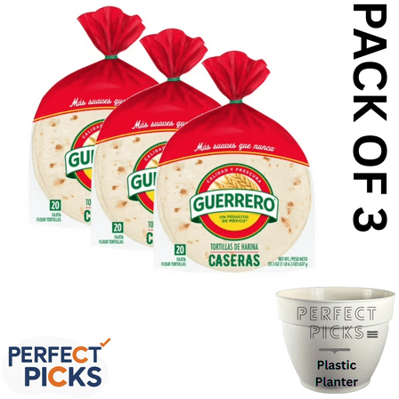 Guerrero Caseras Flour Tortillas, Fajita Size, 20 Count ( 3 Pack )