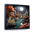 thumbnail image 2 of Designart "Of Adventure Port Port wall art II" Port Landscape Floater Framed Canvas Wall Art, 2 of 7