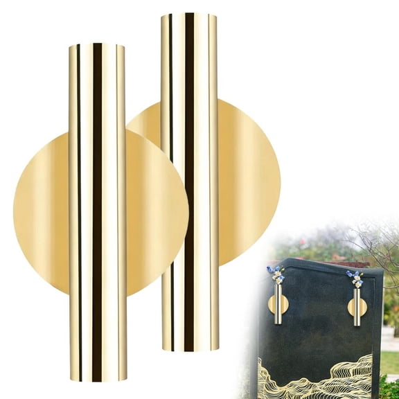 Grave Flower Vase for Tombstone Decor, Metal Tube Holder for Artificial Flowers Display